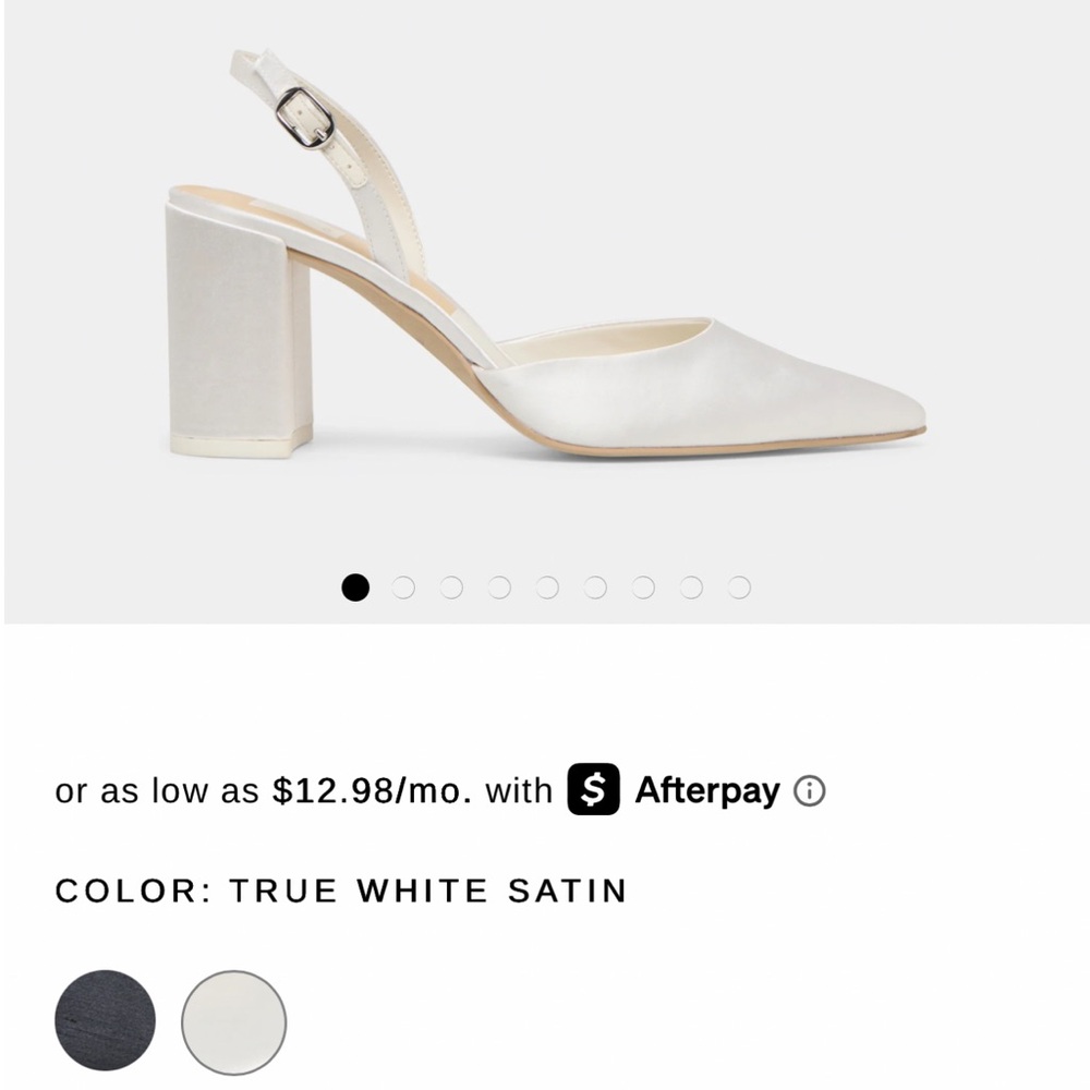 Dolce Vita True White Satin Pointed Slingback Pumps